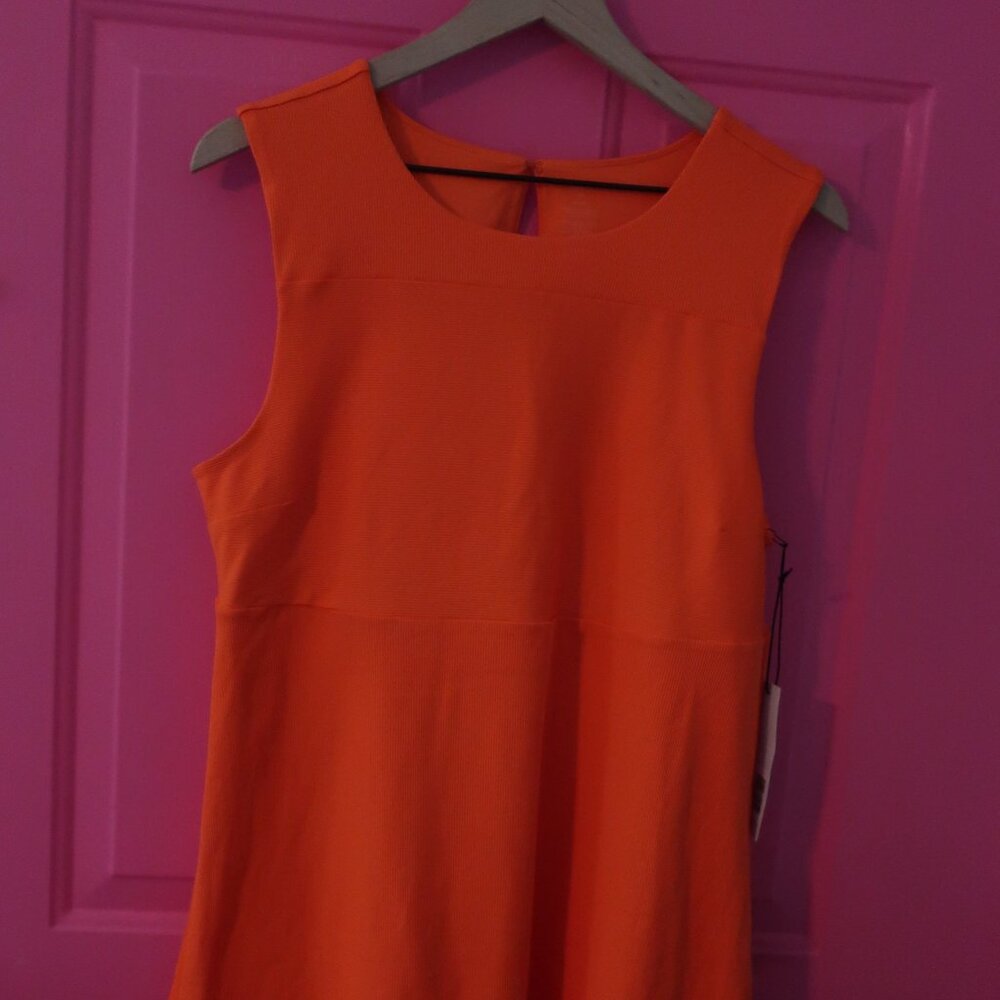 GIRLFRIEND COLLECTIVE Orange Ribbed Sleeveless Mini Dress XXL